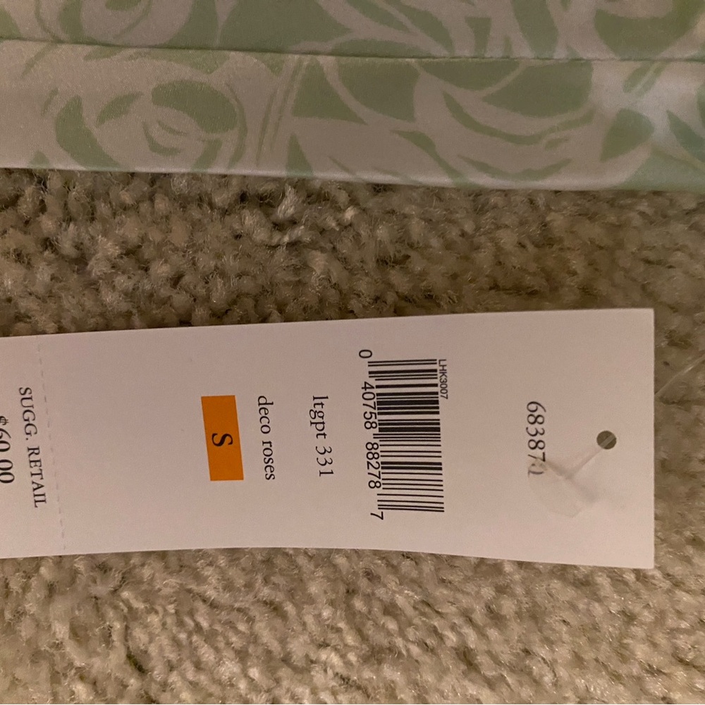 Oscar de la Renta Mint and White Floral Fabric
